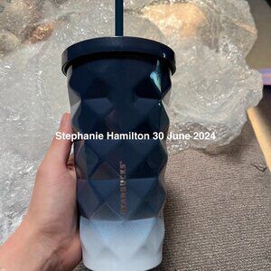 Blue and White Ombre Starbucks Cup